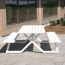 Load image into Gallery viewer, Banquet Deluxe White 8-seat Aluminum Picnic Table
