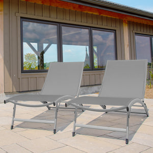 Clearwater 6 Position Aluminum Lounger 2 pc Set