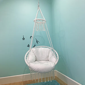 Deluxe Polyester Macrame Chair With Fringe
