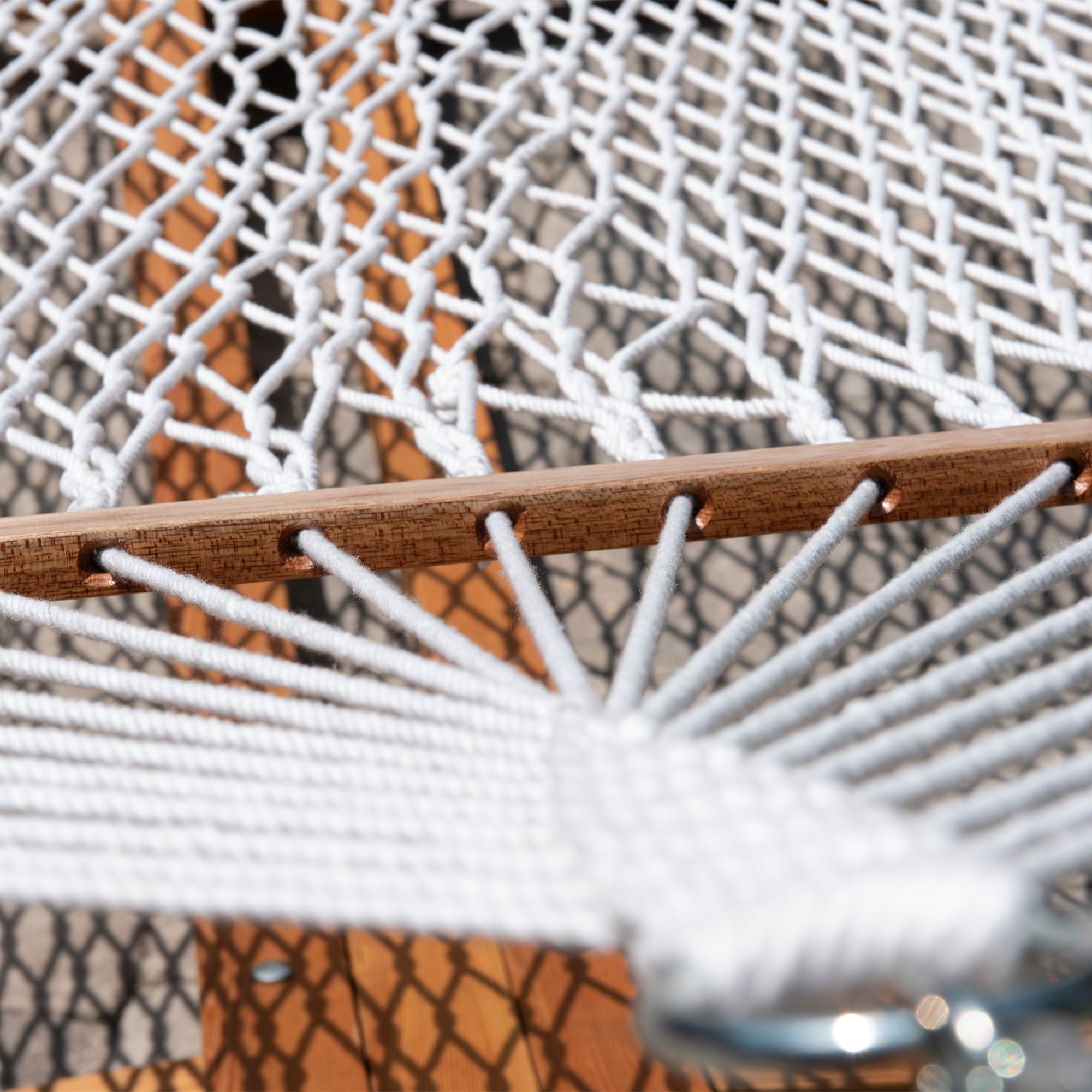 Polyester Rope Spreader Bar Hammock  - White
