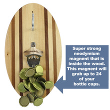 Load image into Gallery viewer, Hook and Ring Beach Stripe Design with Bottle Opener &amp; Magnetic Bottle Cap Catch
