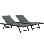 Urban Phifer® & Aluminum Lounger Set (2pc) - Black Chrome