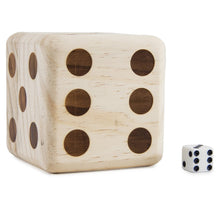 Load image into Gallery viewer, Giant Wooden Dice (Burned Pips)
