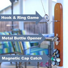 Load image into Gallery viewer, Hook and Ring Game with Bottle Opener &amp; Magnetic Bottle Cap Catch
